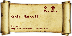 Krohn Marcell névjegykártya